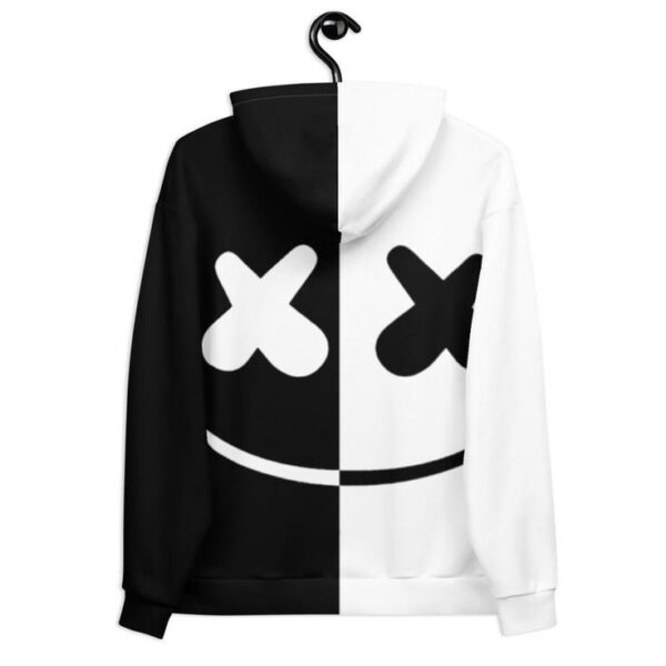 BLACK AND WHITE MARSHMALLOW FACED HOODIE