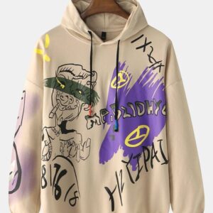 Custom print beige hoodie