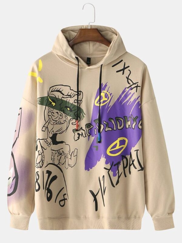 Custom print beige hoodie